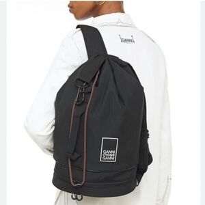NWT Ganni Nylon drawstring backpack